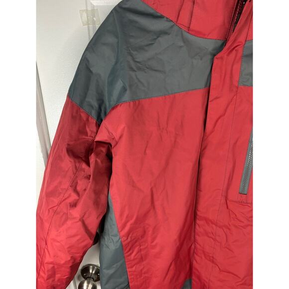 Hydro-Tech Technical Fabric System Mens Red & Gray Hooded Jacket Size L - Picture 5 of 9